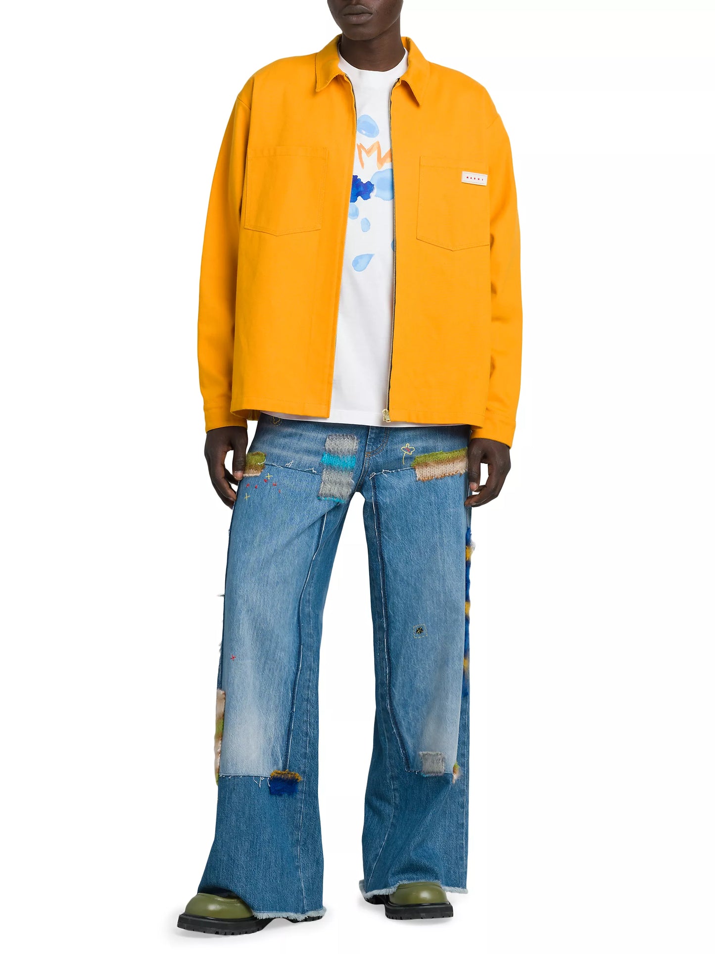 Marni Patchwork Straight-Leg Denim