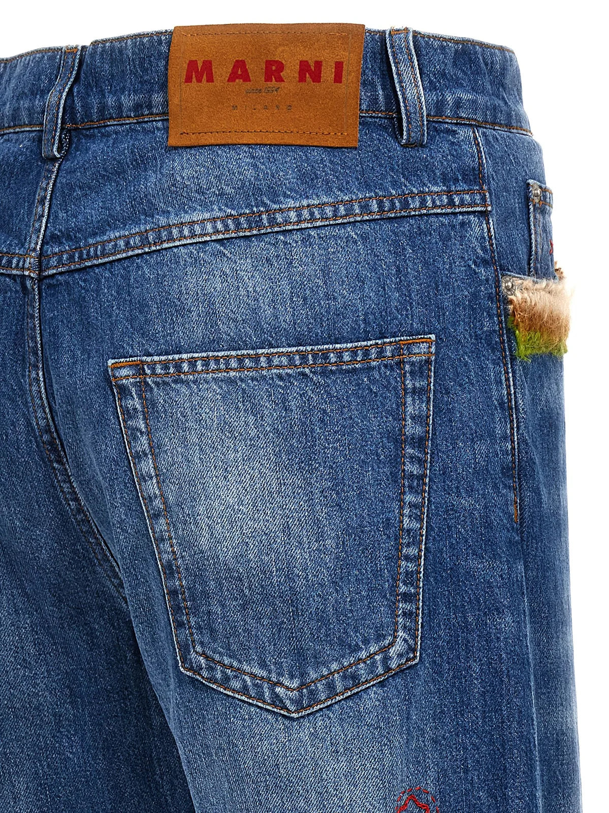 Marni Patchwork Straight-Leg Denim