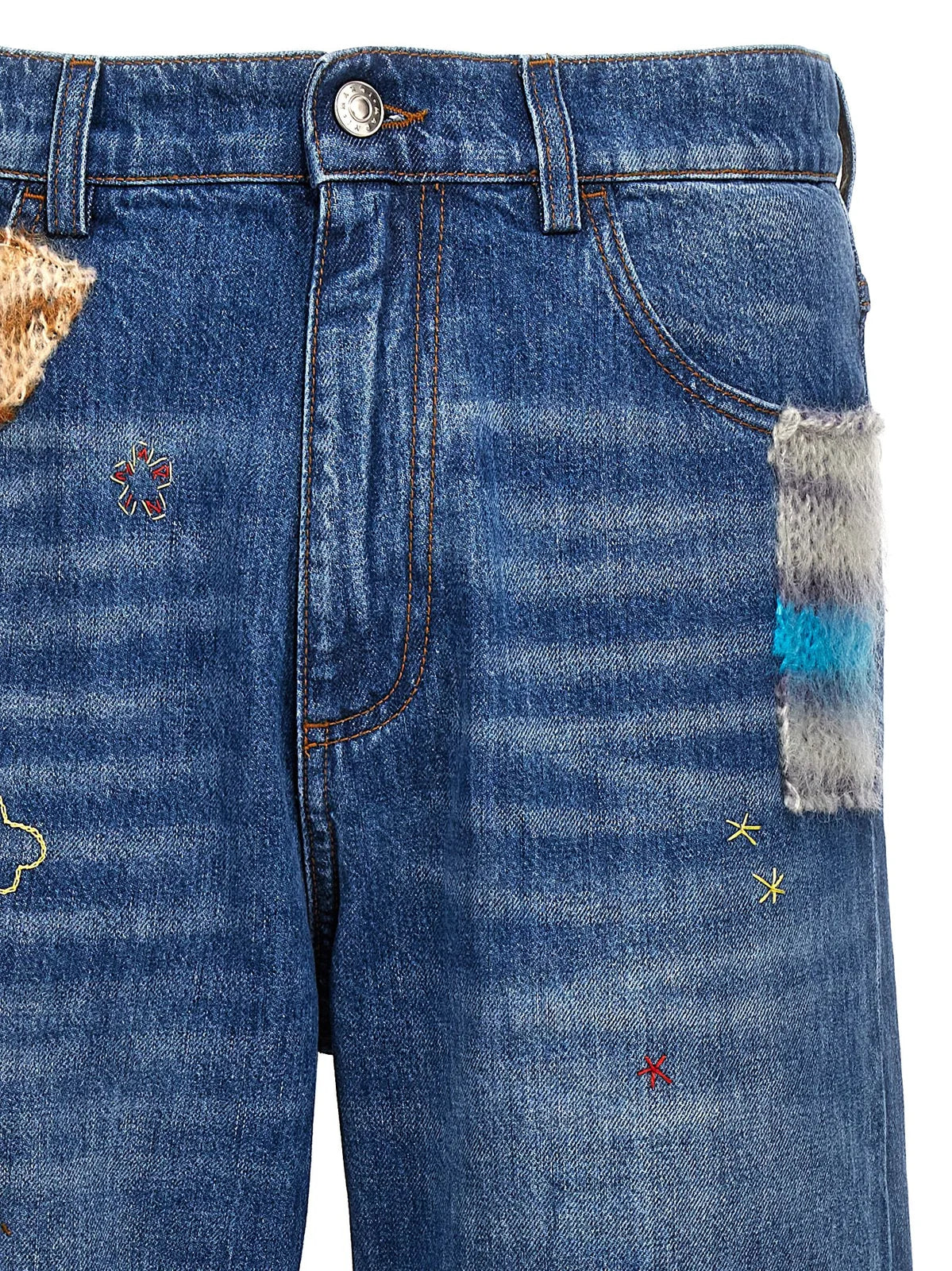 Marni Patchwork Straight-Leg Denim