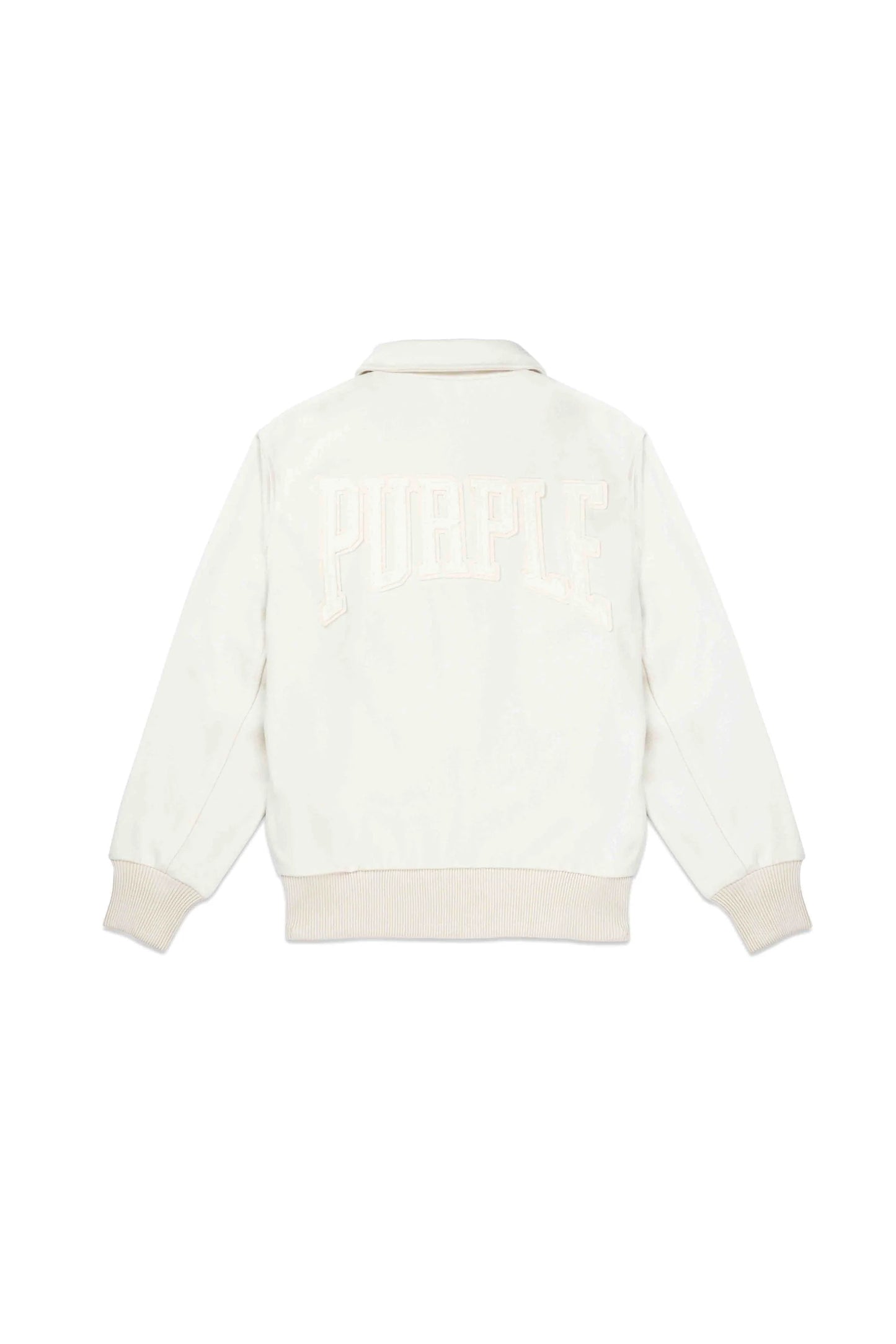 Purple Brand Title Letterman Jacket