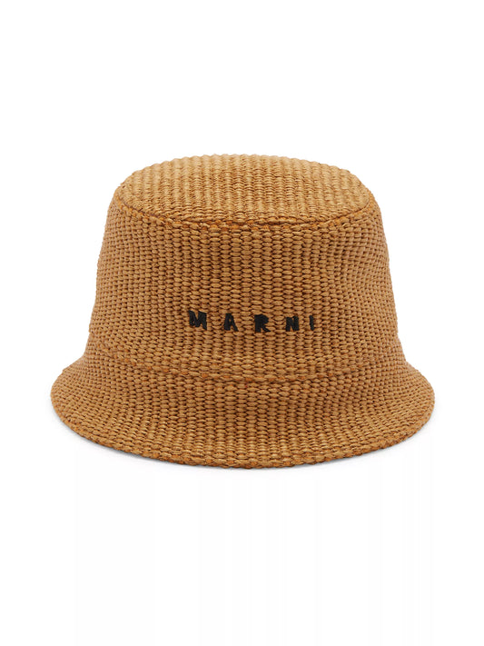 Marni Rafia Bucket Hat Caramel