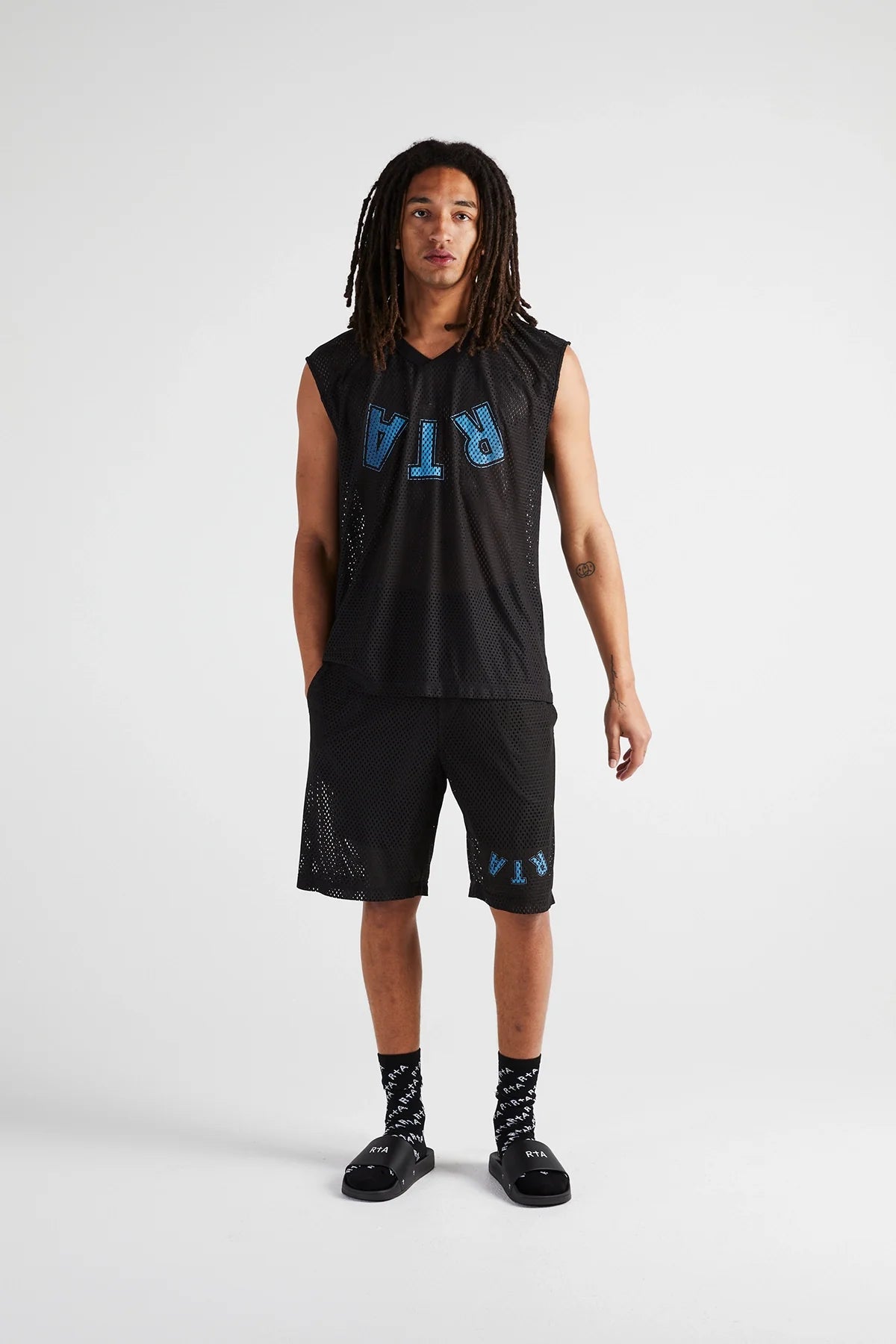 RtA Sleeveless Mesh Tee Black