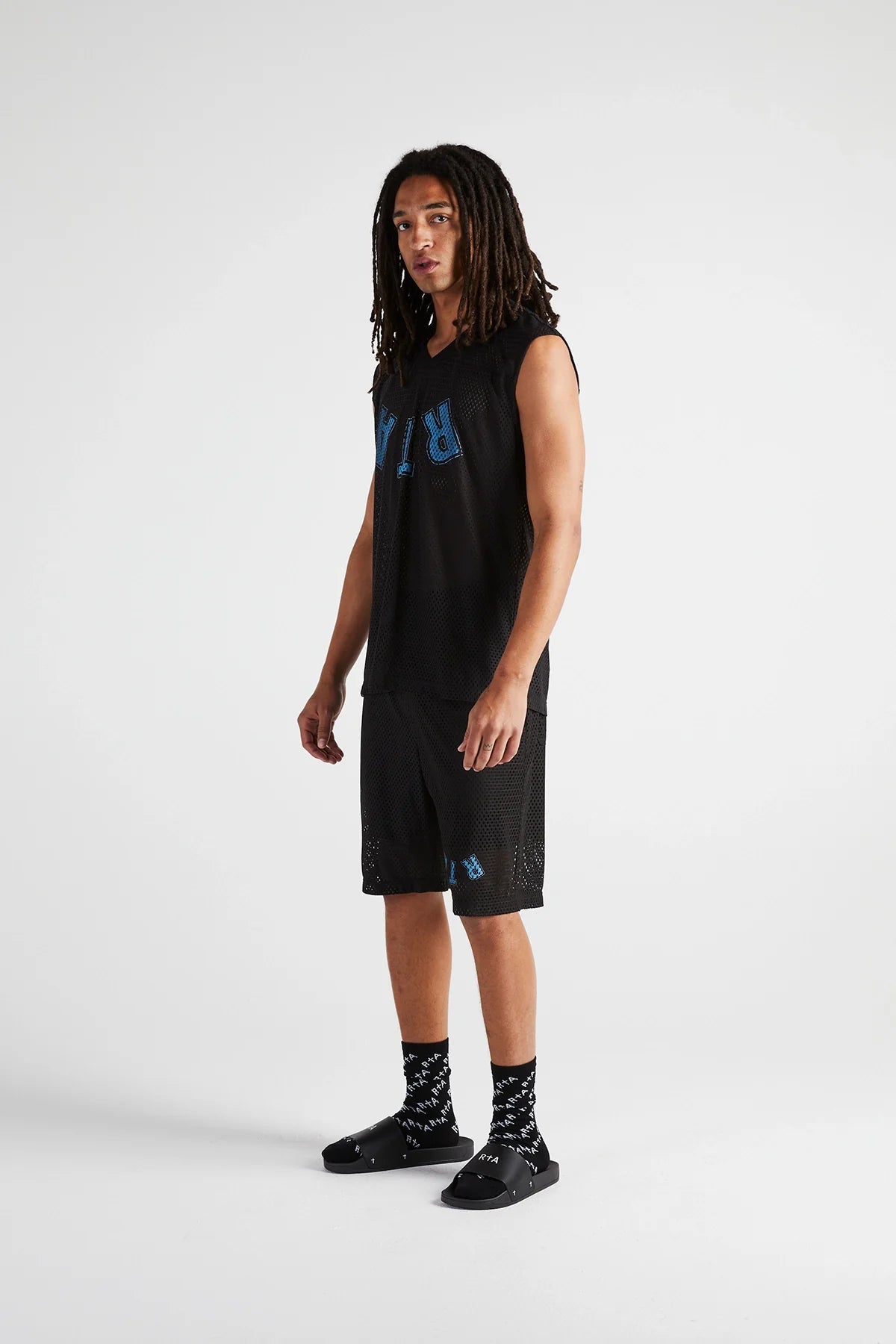 RtA Sleeveless Mesh Tee Black