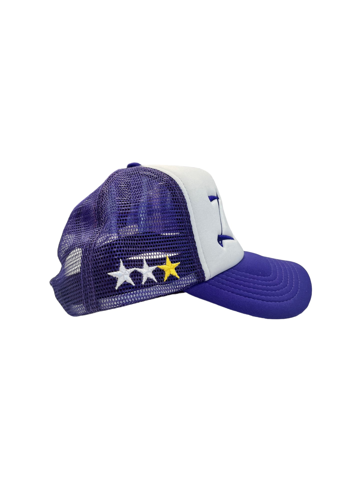 First Avenue Trucker Hat (White and Purple)