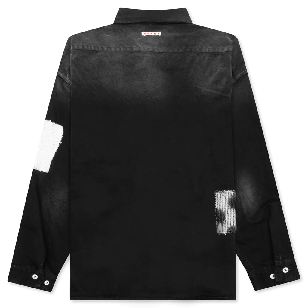 Marni Patchwork Denim Shirt Black