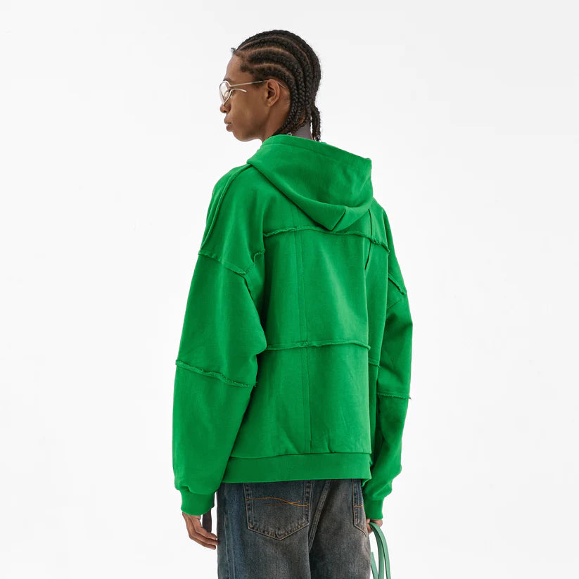 Flaneur Cut and Sew Zip-Up Hoodie